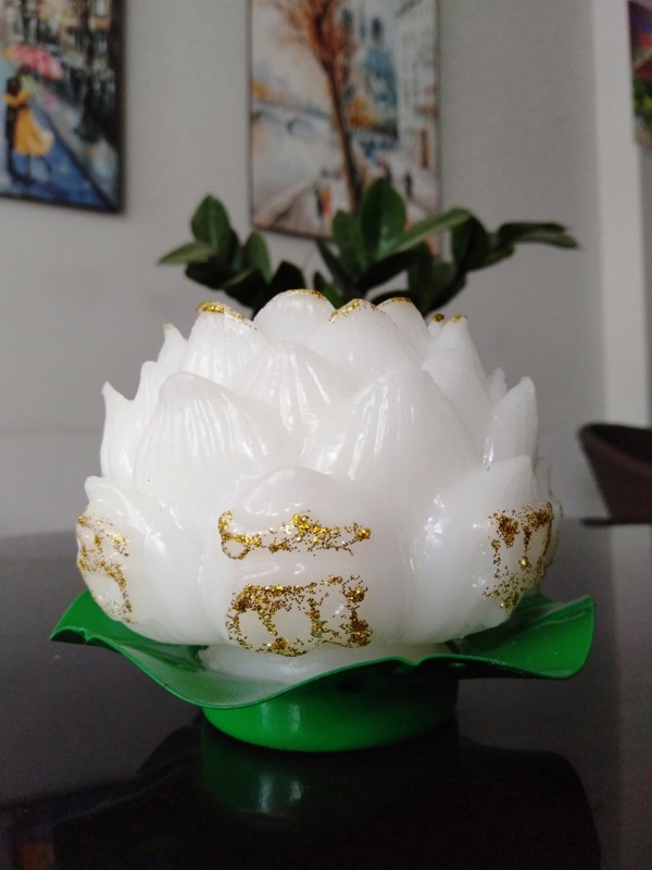 Nến búp sen trắng - Nến Khai Quang - Cơ Sở Sản Xuất Nến Nghệ Thuật Khai Quang